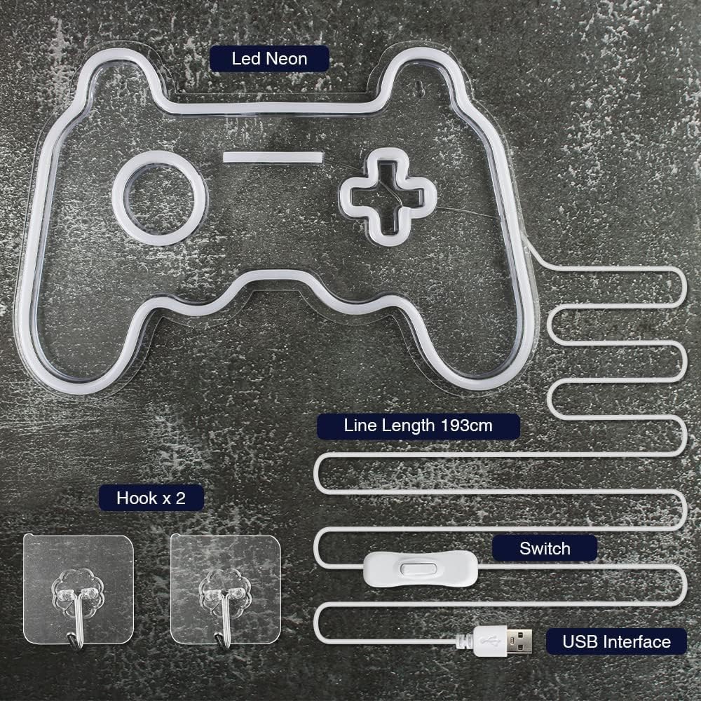 Gaming Controller LED Neon Sign – Cool Gamer Room Wall Light