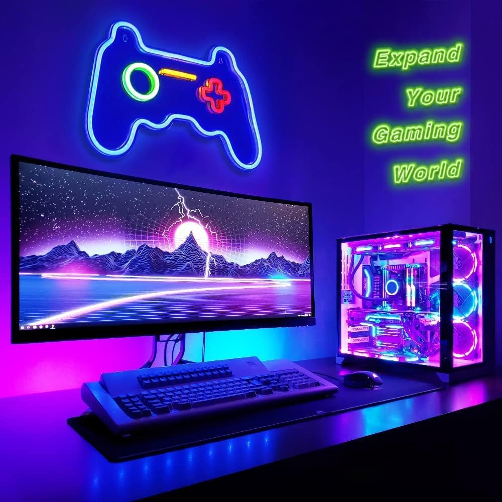 Gaming Controller LED Neon Sign – Cool Gamer Room Wall Light