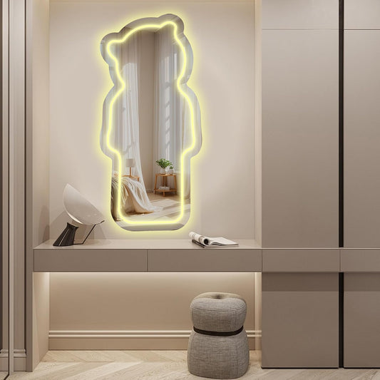 Glowing Bear Neon Mirror Light – Aesthetic Bedroom & Bathroom Decor - Deen neon