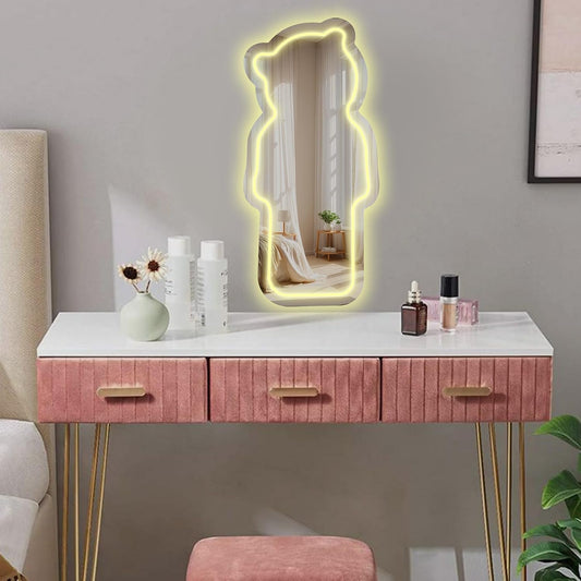 Glowing Bear Neon Mirror Light – Aesthetic Bedroom & Bathroom Decor - Deen neon