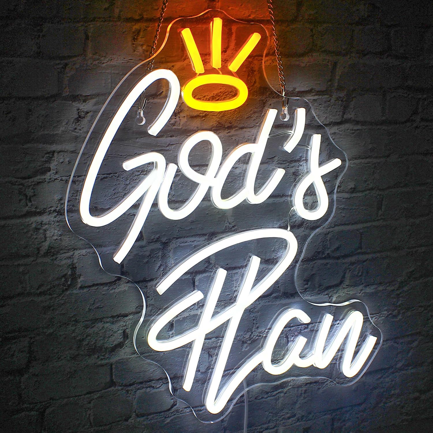 God's Plan Inspirational Neon Sign for Home and Church Wall Decor