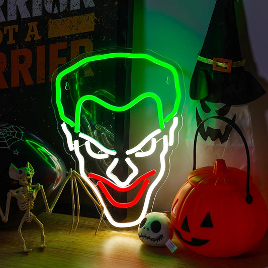 Green Hair Clown Neon Sign – Fun LED Light for Party Decor, Bars, and Home Spaces