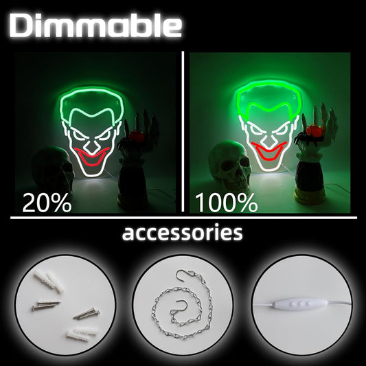 Green Hair Clown Neon Sign – Fun LED Light for Party Decor, Bars, and Home Spaces