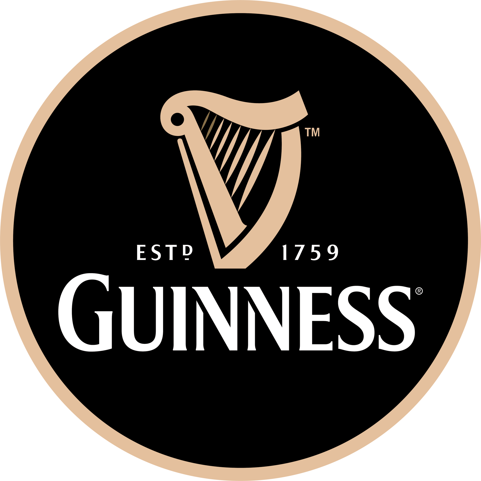 Guinness beer round LED neon sign for Irish pub and home bar wall décor