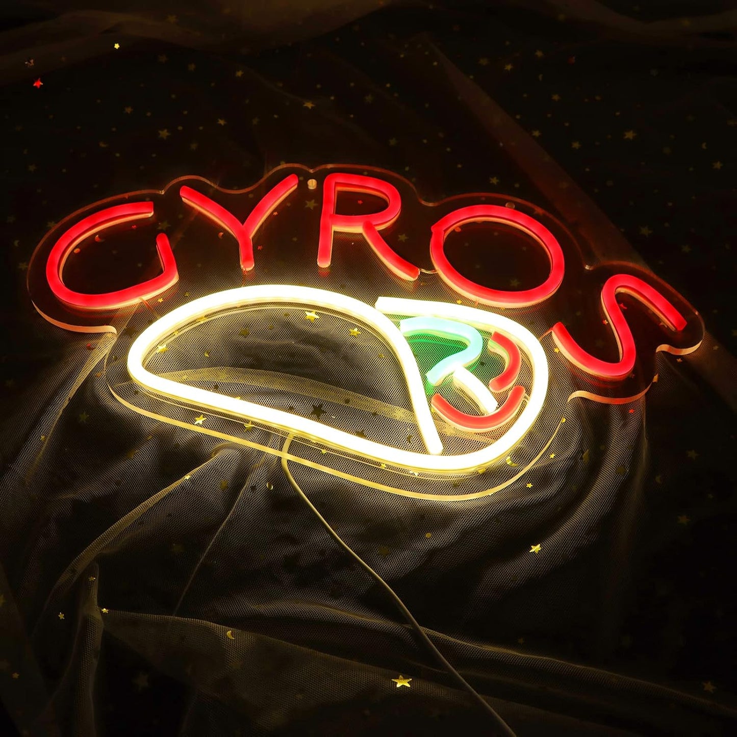 Gyros Neon Sign – LED Light for Restaurant, Kitchen & Foodie Decor - Deen neon