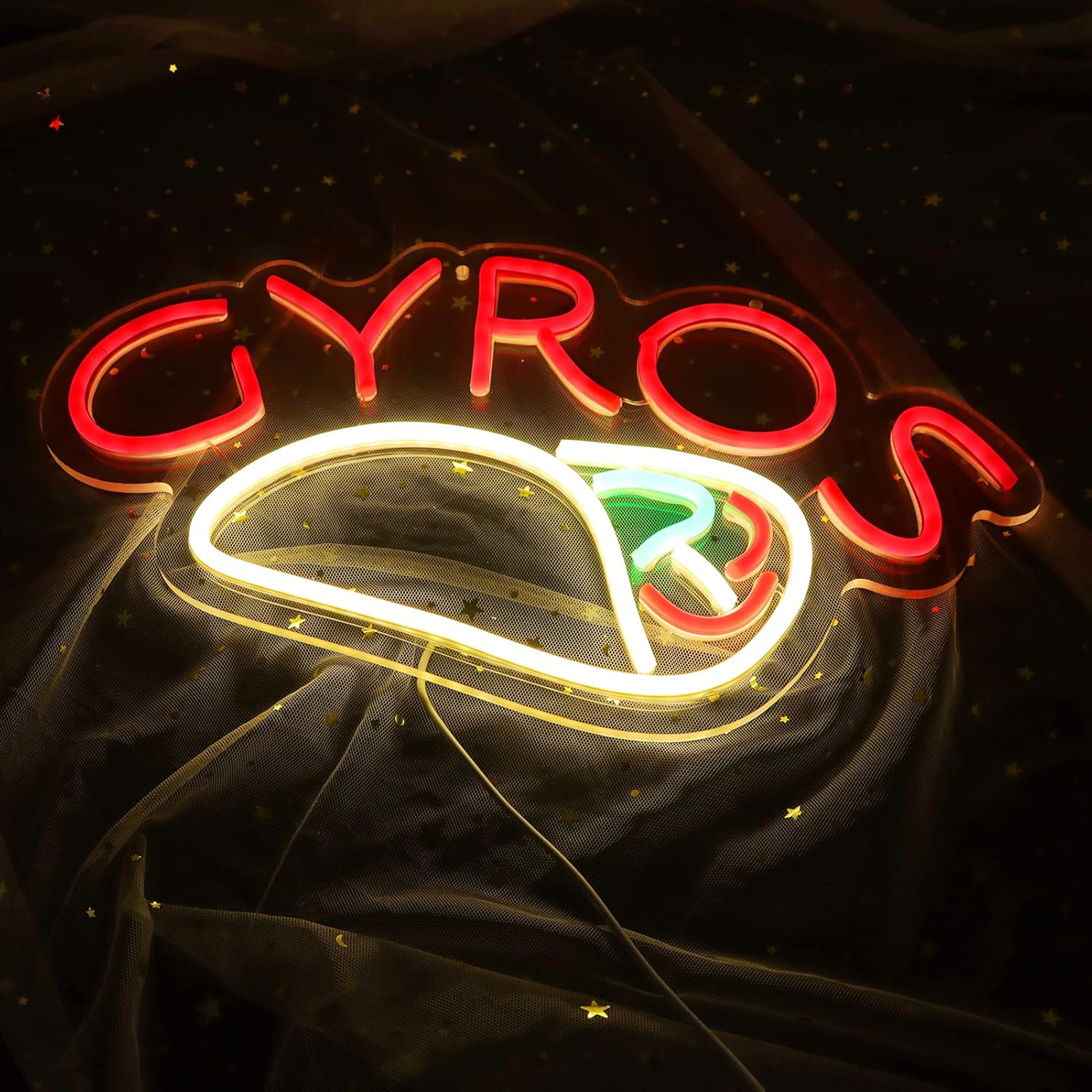 Gyros Neon Sign – LED Light for Restaurant, Kitchen & Foodie Decor - Deen neon