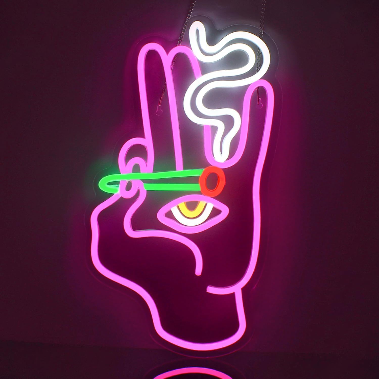 Hand & Eye Neon Sign - LED Wall Art for Bars, Studios & Aesthetic Spaces - Deen neon