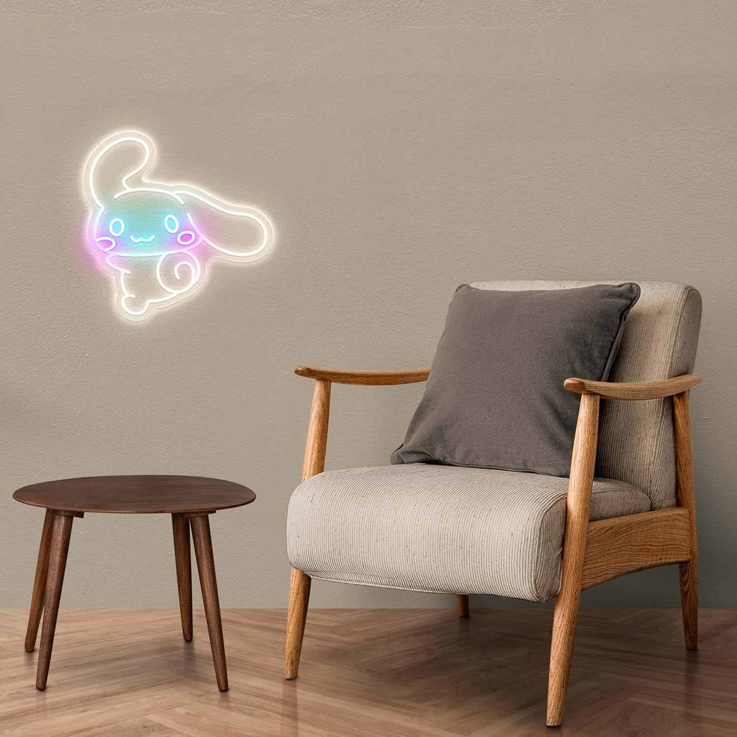 Happy Cinnamoroll neon sign – cute kawaii LED wall decor for bedroom or gifts