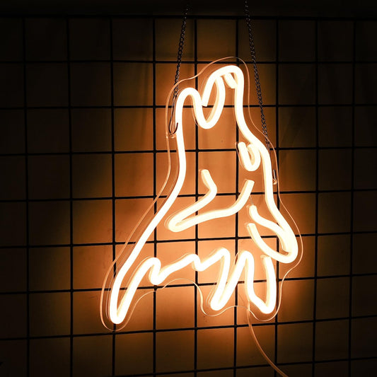 Howling wolf LED neon sign for rustic, outdoor-themed or masculine decor