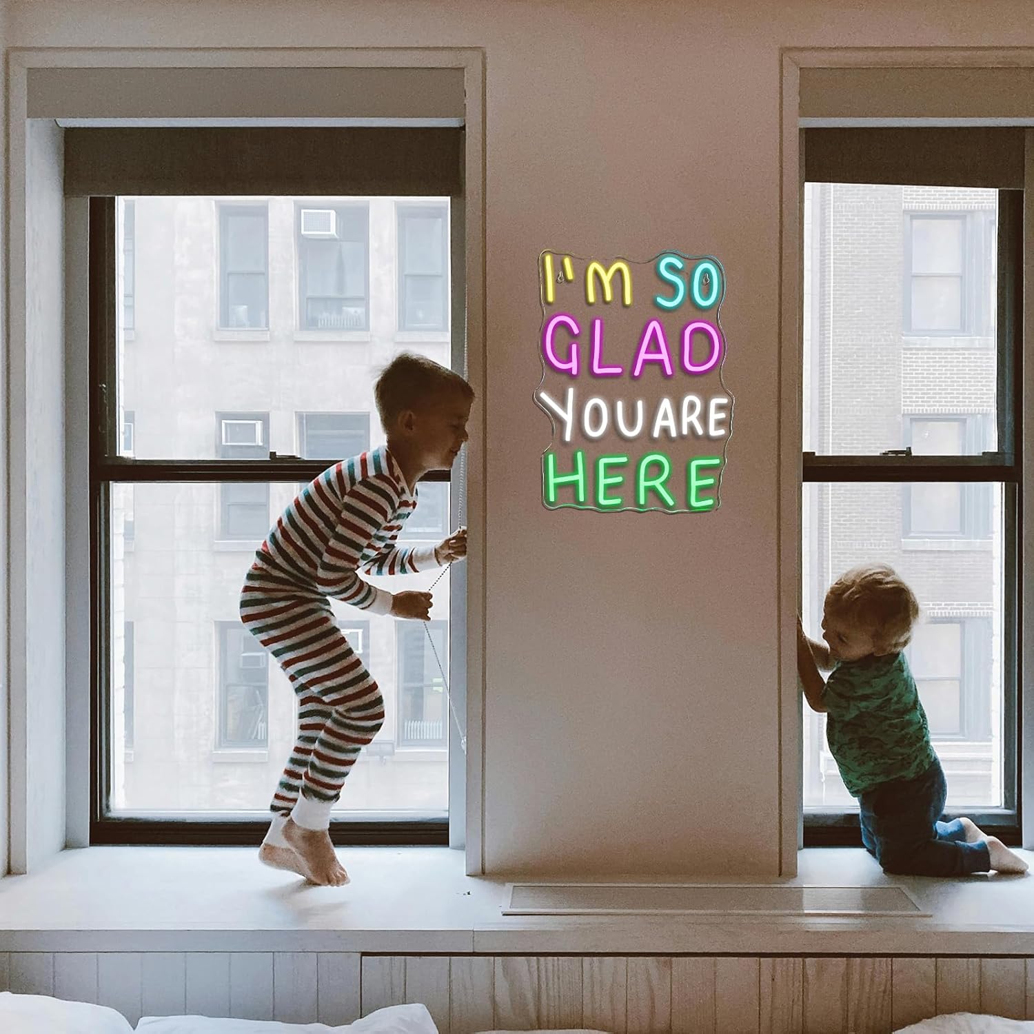 Warm affirmation LED wall decor for therapy or welcome spaces
