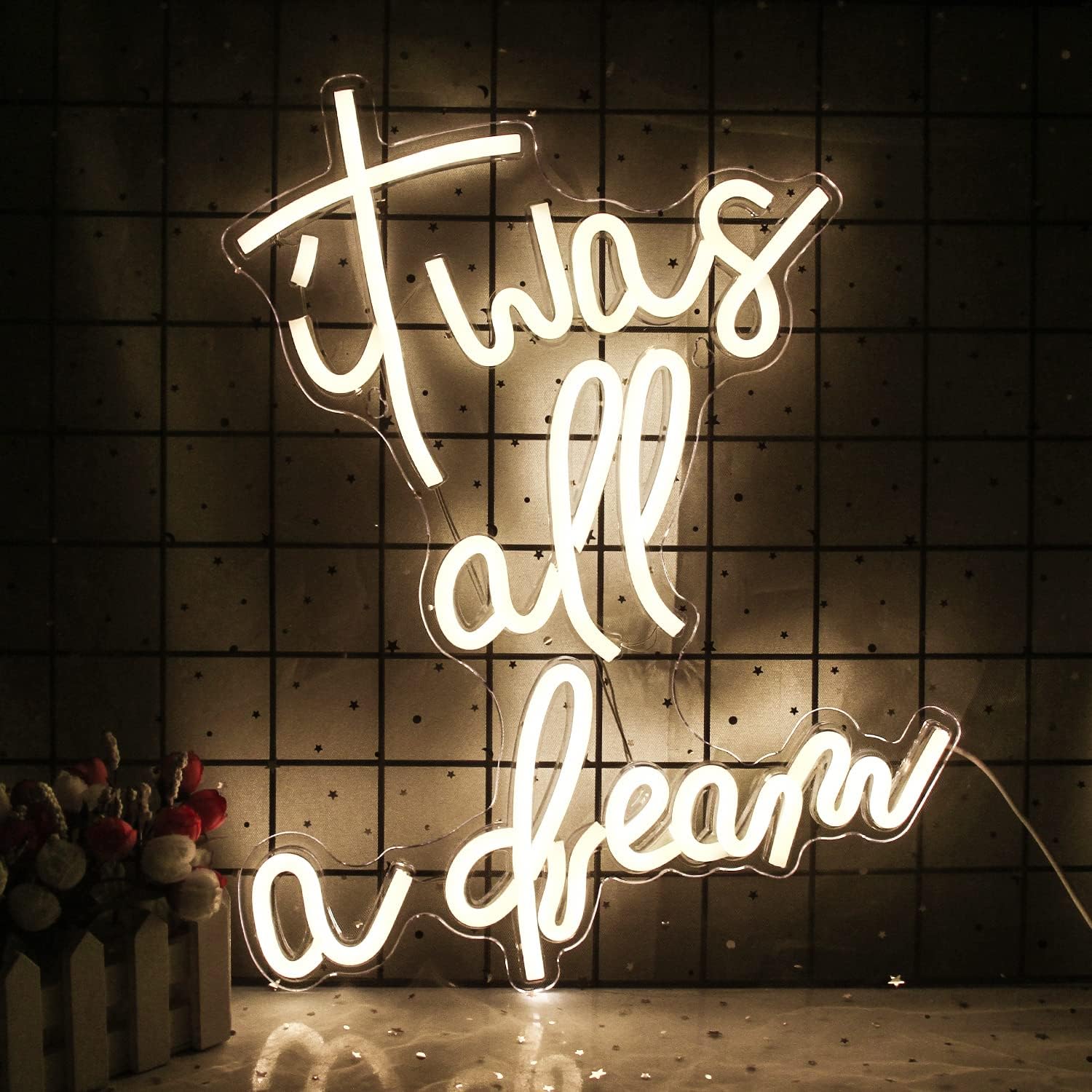 It Was All A Dream LED Neon Sign - Warm White Aesthetic Wall Decor for Bedroom & Living Room - Deen neon