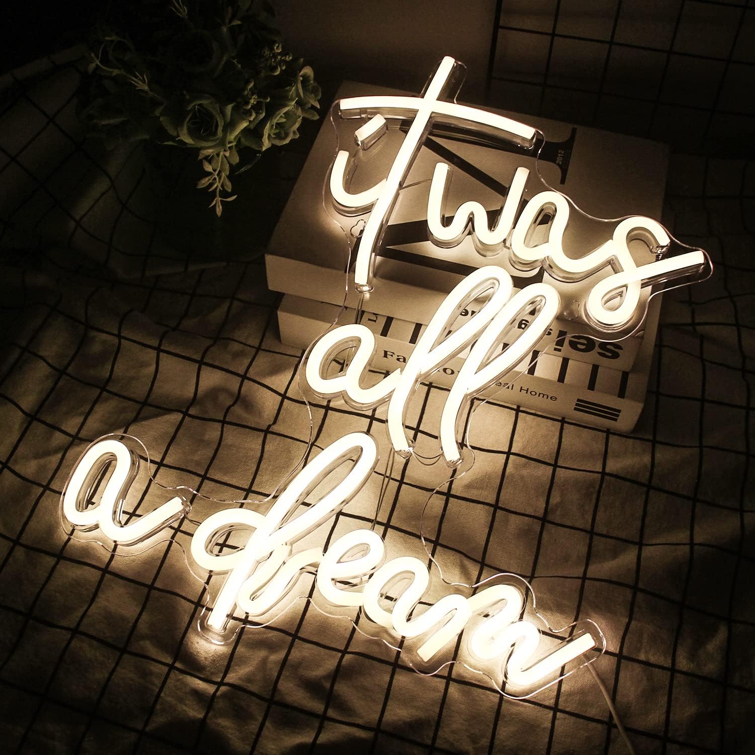 It Was All A Dream LED Neon Sign - Warm White Aesthetic Wall Decor for Bedroom & Living Room - Deen neon