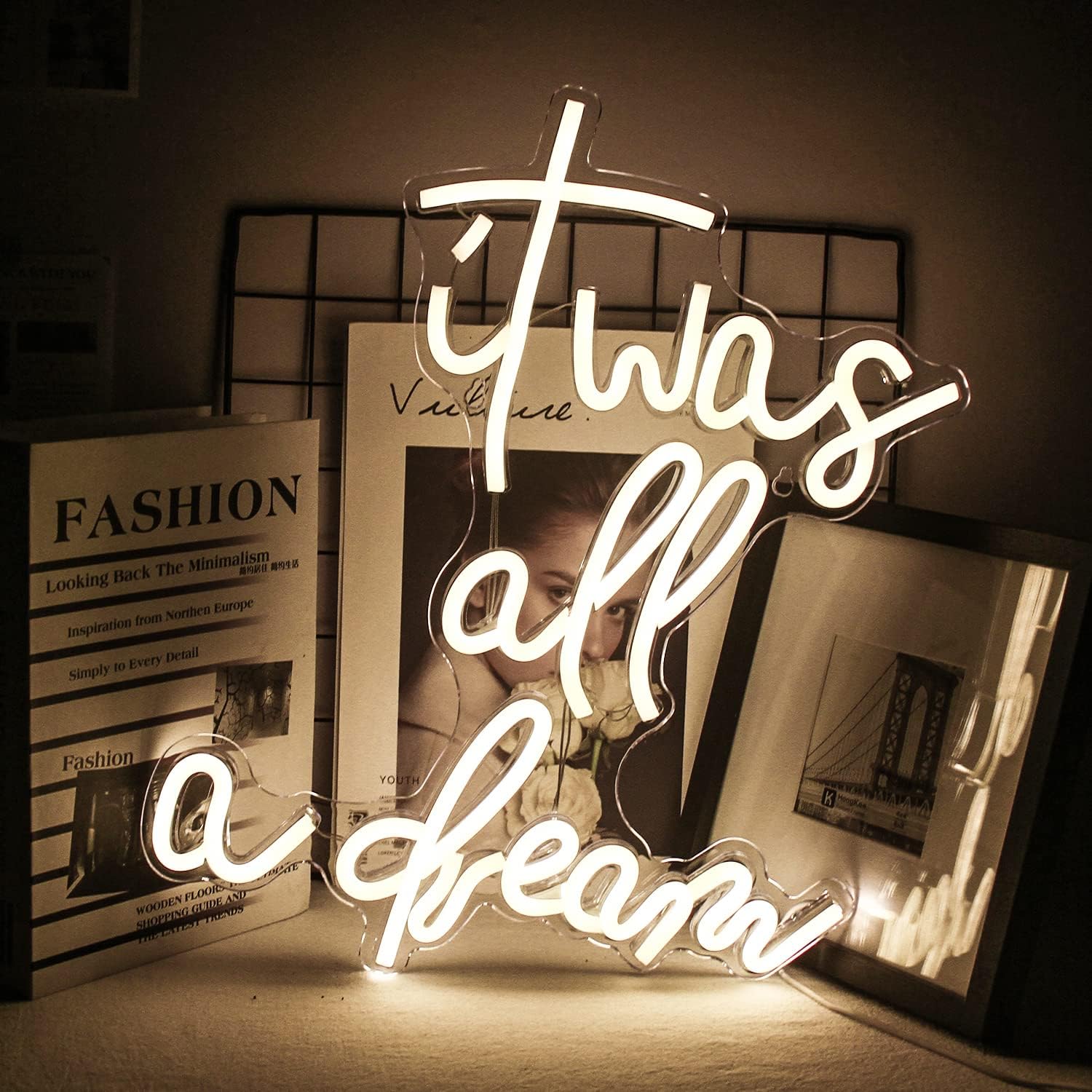 It Was All A Dream LED Neon Sign - Warm White Aesthetic Wall Decor for Bedroom & Living Room - Deen neon