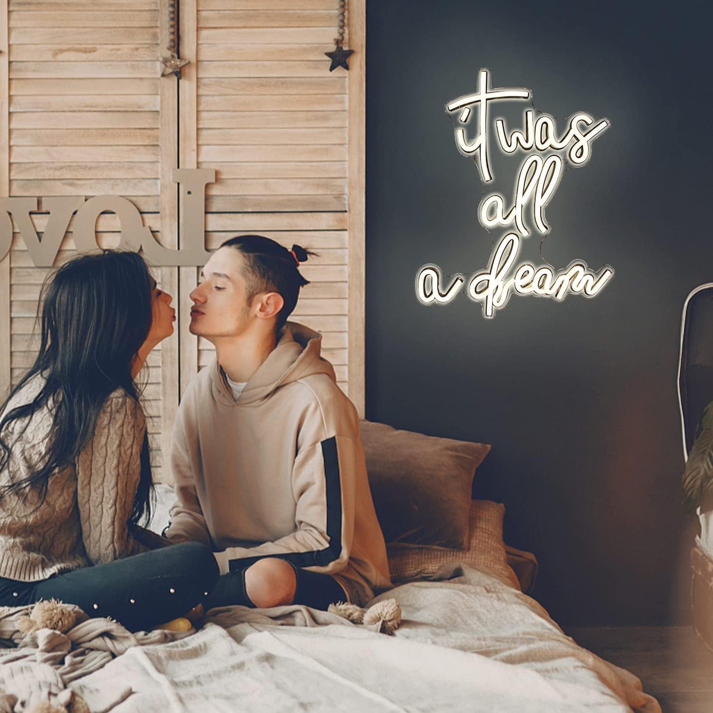 It Was All A Dream LED Neon Sign - Warm White Aesthetic Wall Decor for Bedroom & Living Room - Deen neon