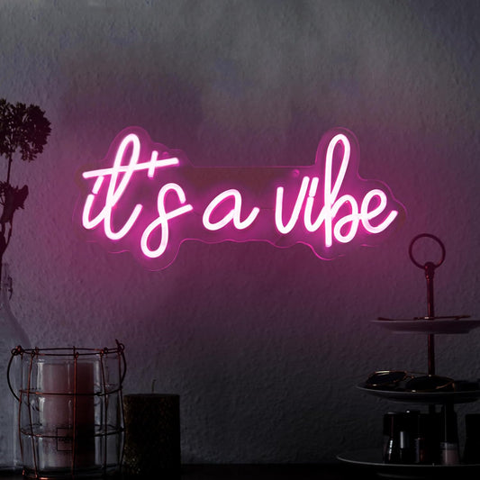 It's a Vibe Neon Sign – LED Wall Light for Bedroom, Living Room & Party Decor - Deen neon