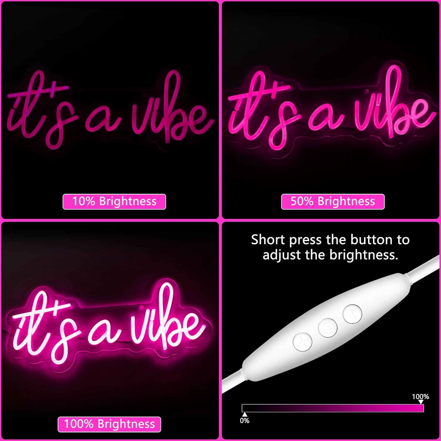 It's a Vibe Neon Sign – LED Wall Light for Bedroom, Living Room & Party Decor - Deen neon