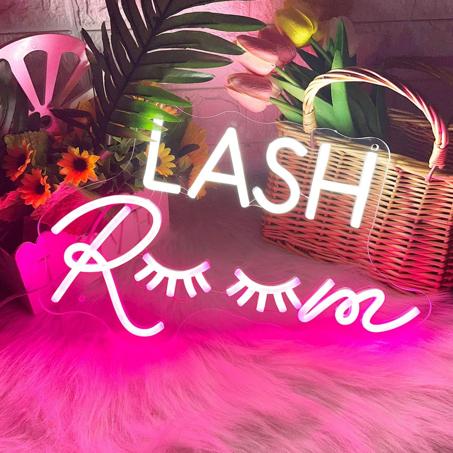 LASH ROOM Neon Sign - LED Eyelash Salon Wall Light for Beauty & Lash Extension Decor