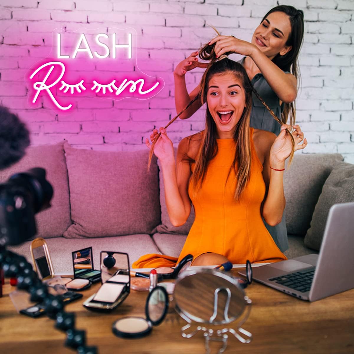 LASH ROOM Neon Sign - LED Eyelash Salon Wall Light for Beauty & Lash Extension Decor