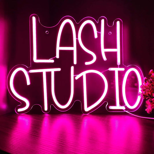 Lash Studio Neon Sign - LED Wall Light for Eyelash Extension & Beauty Salon Decor - Deen neon