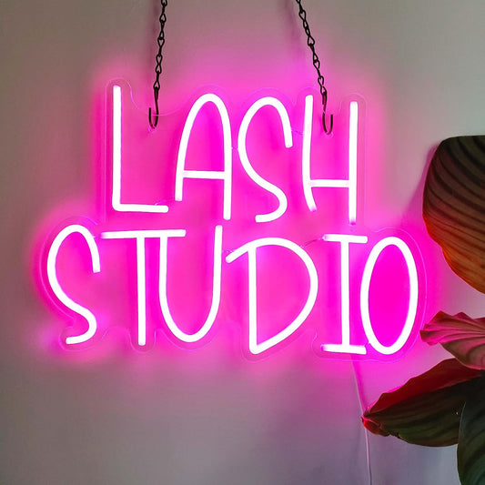 Lash Studio Neon Sign - LED Wall Light for Eyelash Extension & Beauty Salon Decor - Deen neon