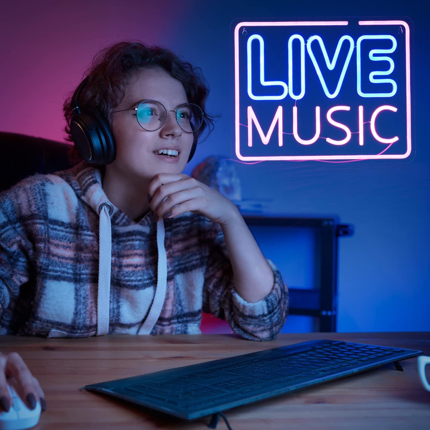 Live Music Neon Sign - LED Bar Light for Concerts, Pubs & Music Lovers - Deen neon
