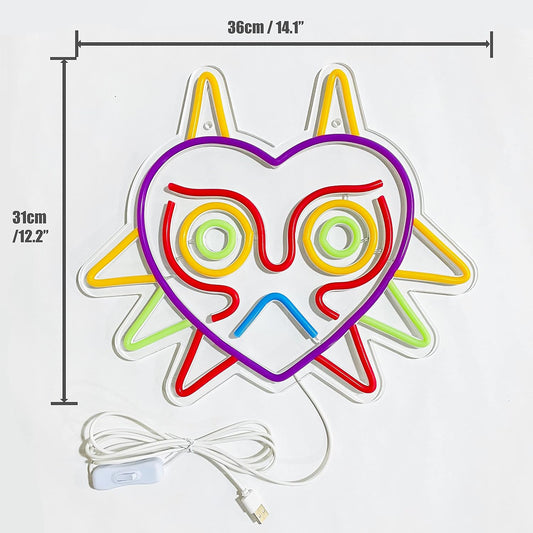 Majora's Mask Neon Sign - LED Wall Light for Gaming & Aesthetic Room Decor - Deen neon
