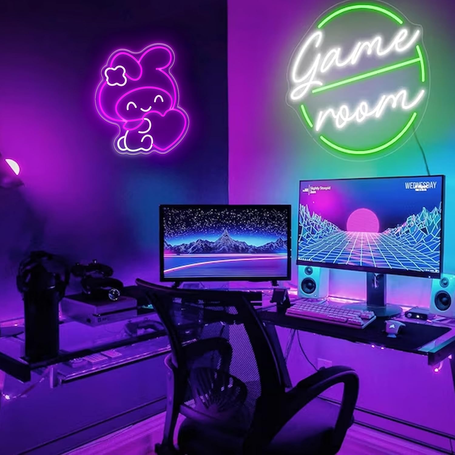Cute Sanrio Melody neon light decoration for bedroom, soft glow LED lighting