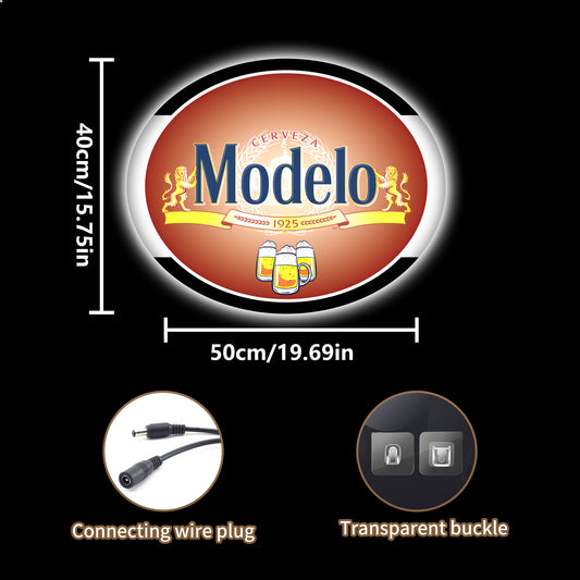 Modelo Neon Sign - Illuminated Beer Logo for Bars and Home Decor