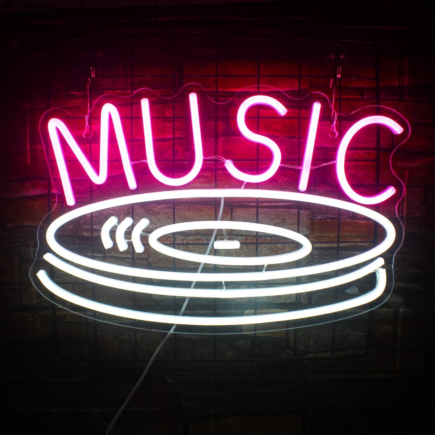 MUSIC Neon Sign - LED Vinyl Record Wall Light for Home, Bar & Studio Decor - Deen neon