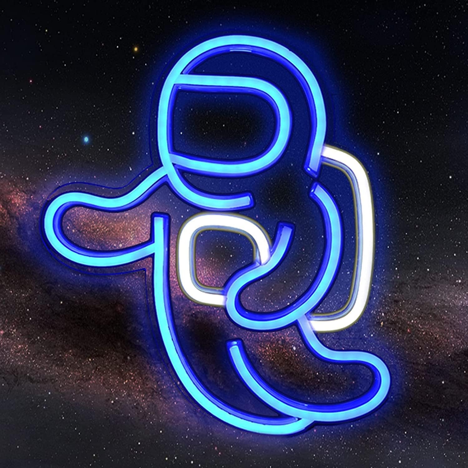 Floating astronaut neon sign – LED space wall decor for kids’ room, gaming space, or sci-fi themed interiors