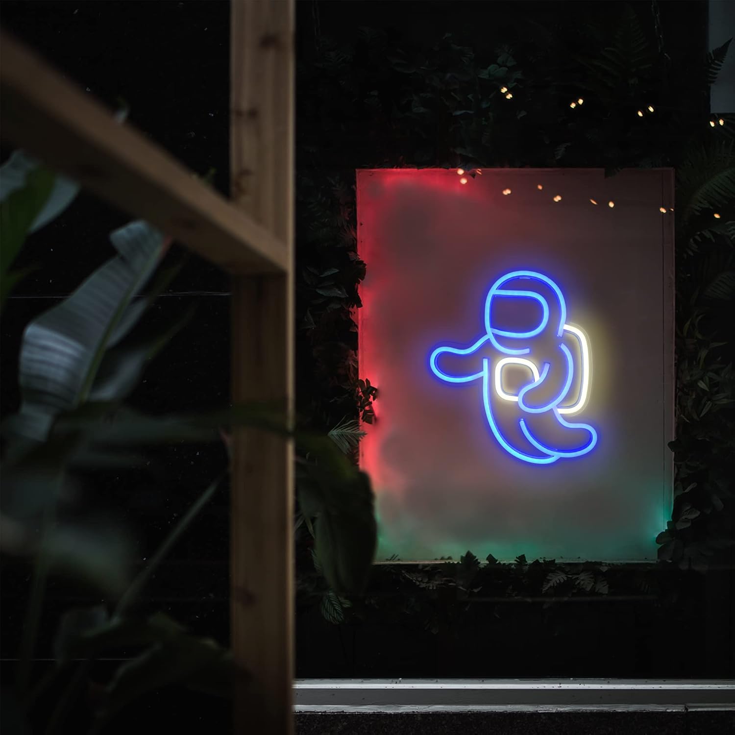 Floating astronaut neon sign – LED space wall decor for kids’ room, gaming space, or sci-fi themed interiors