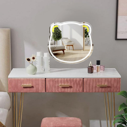 Cat Head Neon LED Mirror Light - Cute Aesthetic Wall Decor for Bathroom & Bedroom - Deen neon