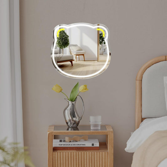 Cat Head Neon LED Mirror Light - Cute Aesthetic Wall Decor for Bathroom & Bedroom - Deen neon