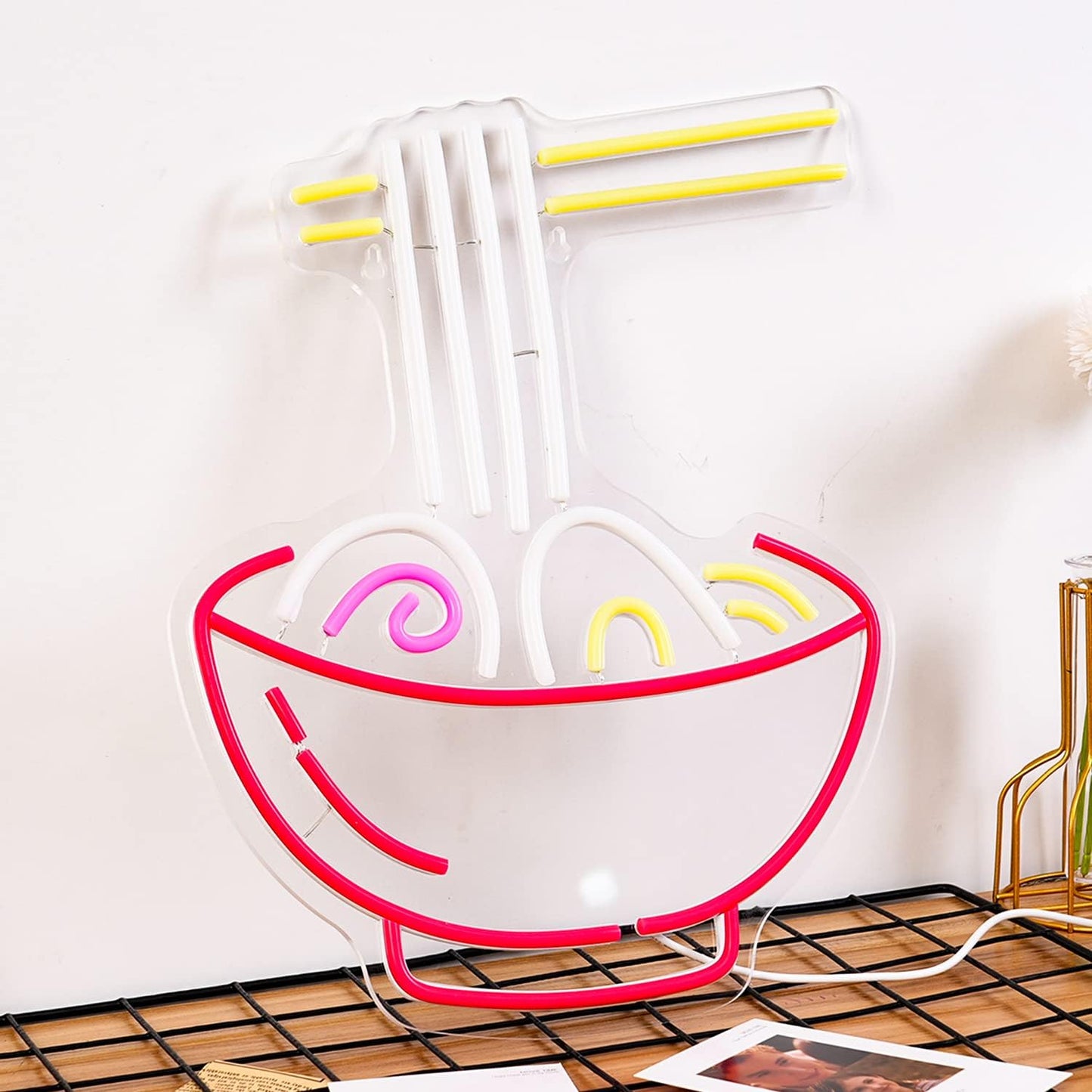 Neon Noodle Bowl Sign - LED Ramen Light for Kitchen, Restaurants & Bars - Deen neon