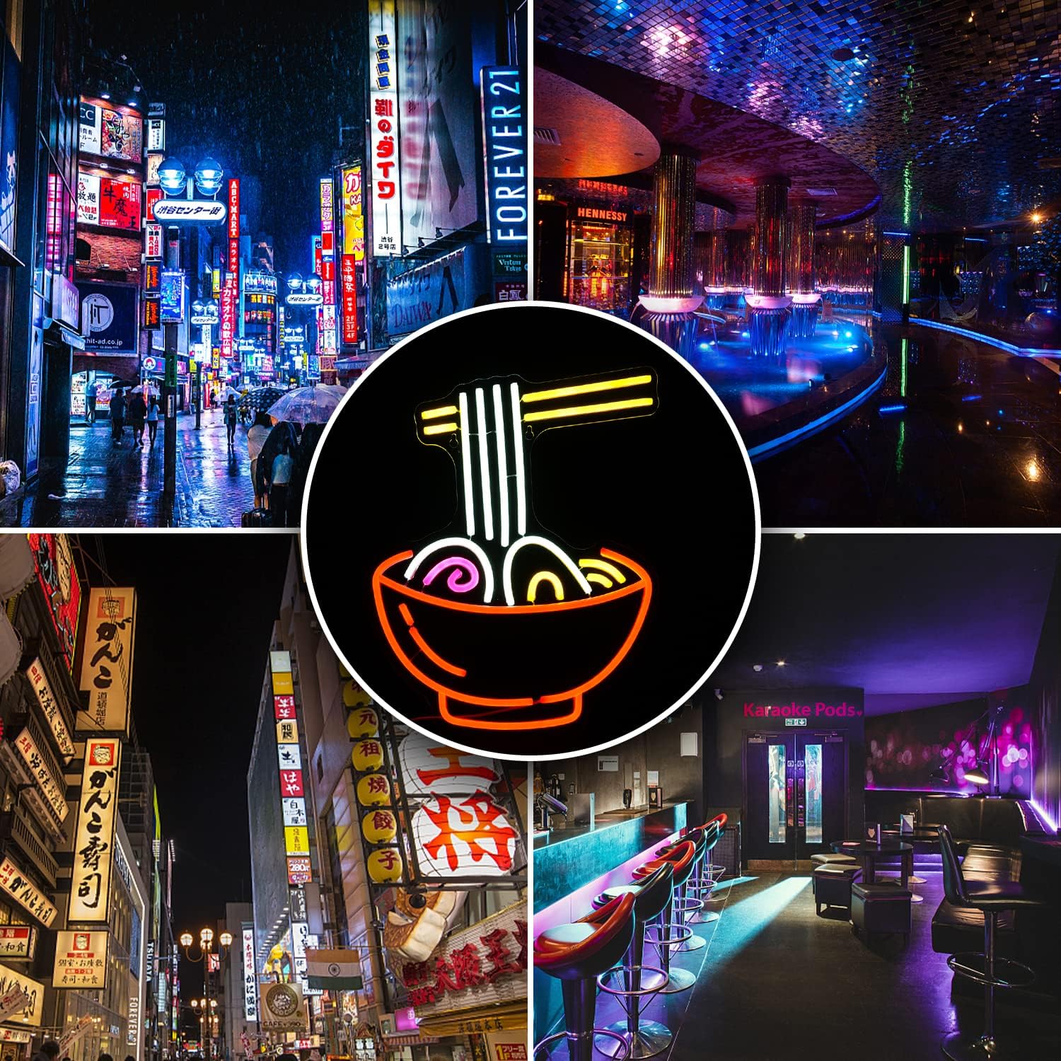 Neon Noodle Bowl Sign - LED Ramen Light for Kitchen, Restaurants & Bars - Deen neon