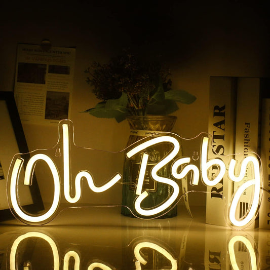 Oh Baby Neon Sign - LED Wall Light for Baby Shower, Nursery & Party Decor - Deen neon