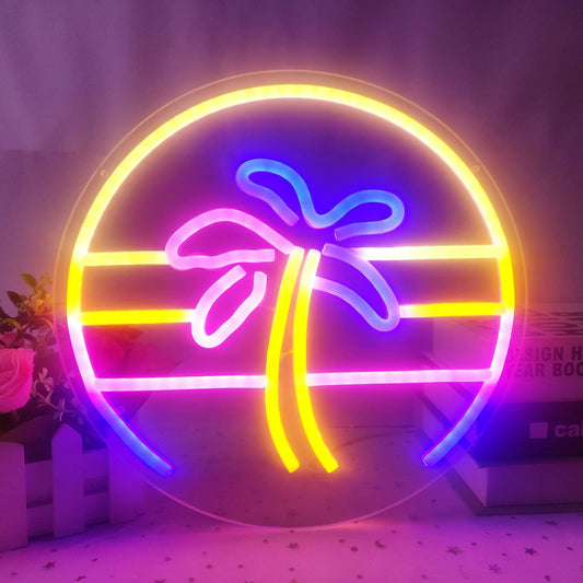 Palm Tree Neon Sign - Tropical LED Wall Light for Beach Vibes, Bars & Home Decor - Deen neon