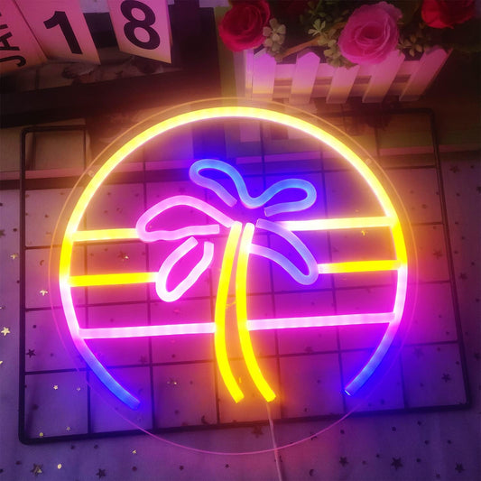 Palm Tree Neon Sign - Tropical LED Wall Light for Beach Vibes, Bars & Home Decor - Deen neon