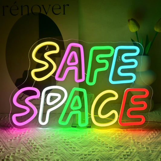 Affirming neon wall light for LGBTQ+ and therapy spaces