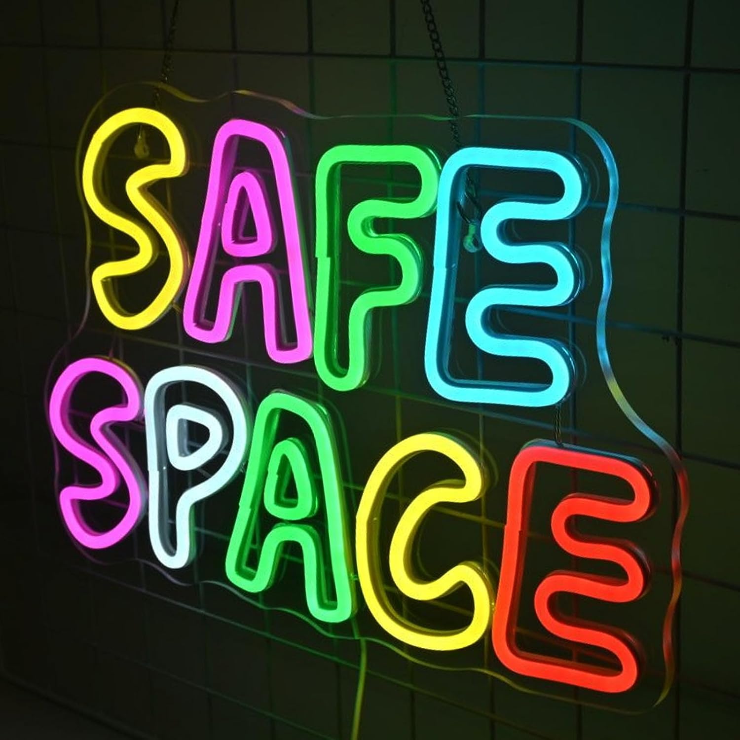 Affirming neon wall light for LGBTQ+ and therapy spaces