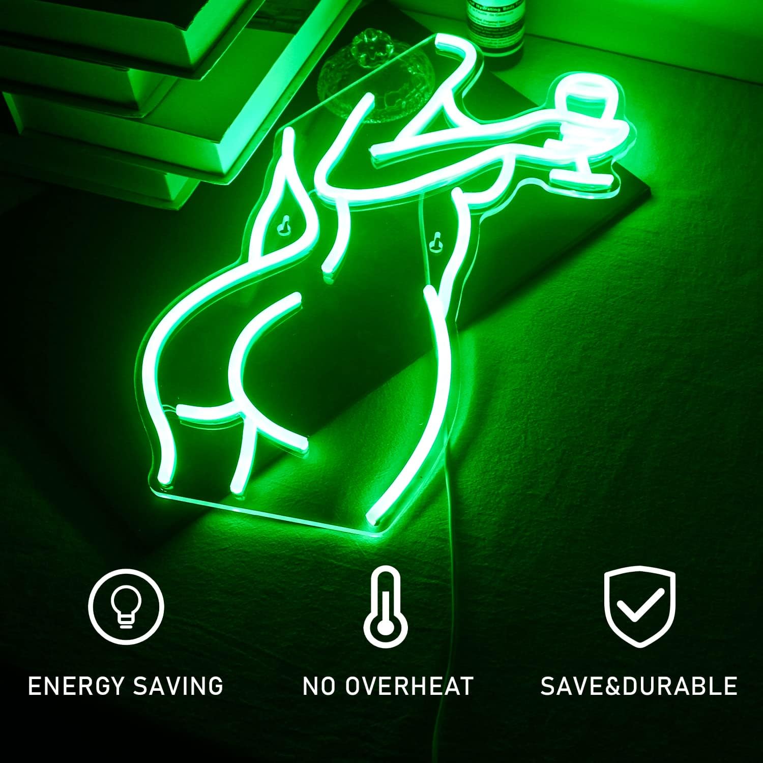 Sexy Woman Neon Sign - LED Wall Light with Vinyl Record Design for Bar & Club Decor - Deen neon