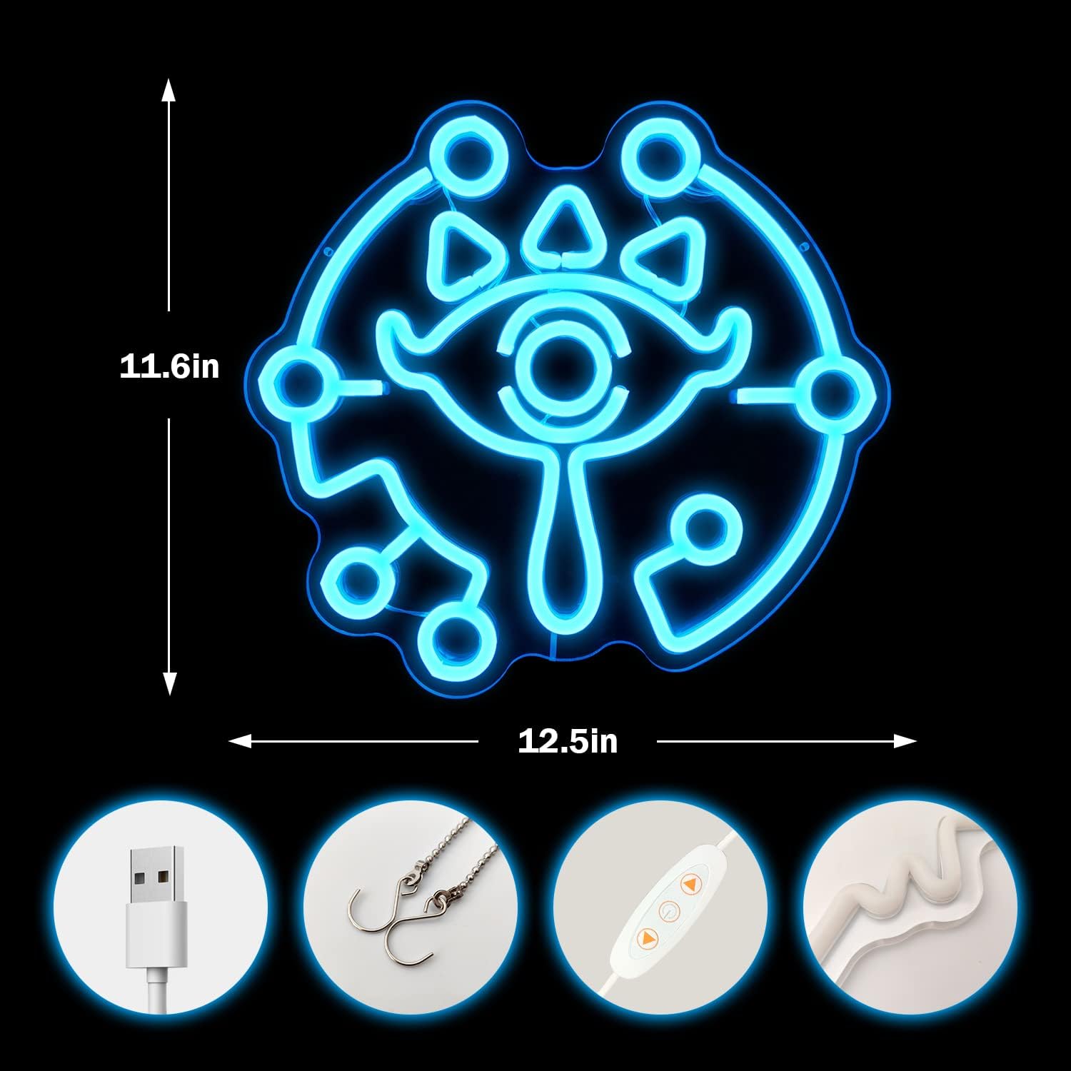 Sheikah Eye LED Neon Sign - Gaming Wall Decor for Zelda Fans & Game Room - Deen neon