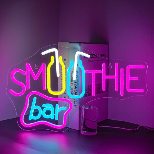 Smoothie Bar Neon Sign – Colorful LED Light for Juice & Beverage Shops