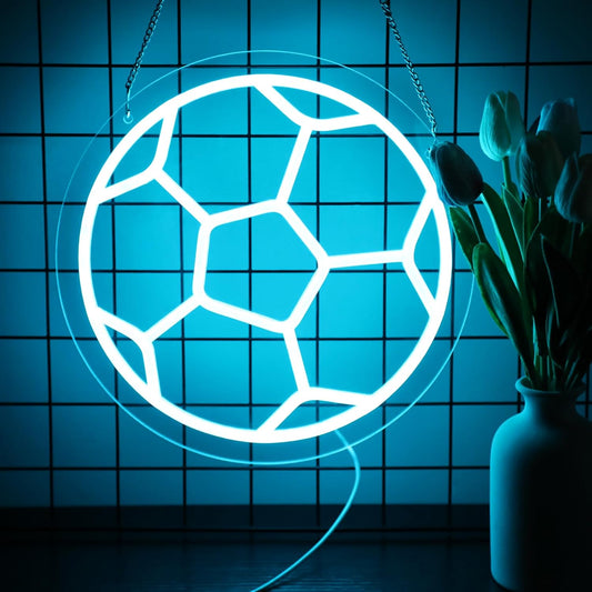 Soccer Ball Neon Sign – LED Sports Wall Light for Kids, Gamers & Fans