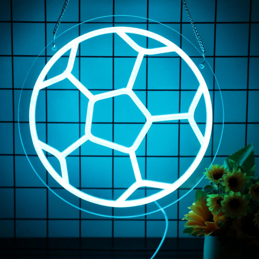 Soccer Ball Neon Sign – LED Sports Wall Light for Kids, Gamers & Fans