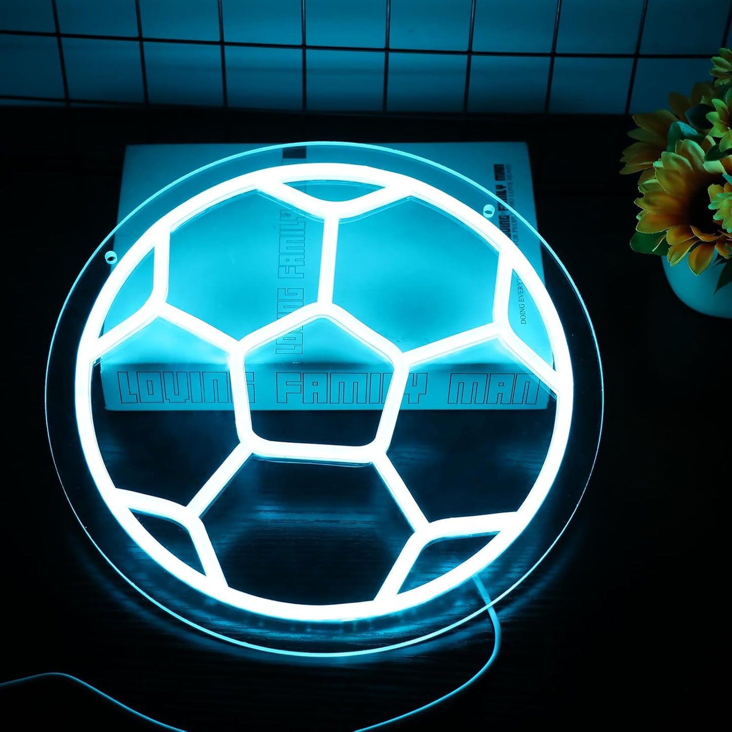 Soccer Ball Neon Sign – LED Sports Wall Light for Kids, Gamers & Fans