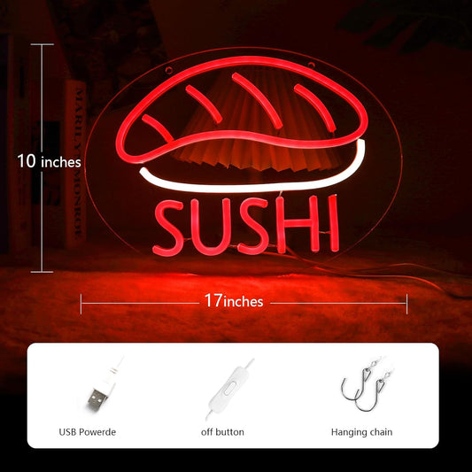 Sushi Neon Sign – LED Light for Kitchen, Restaurant & Foodie Decor - Deen neon