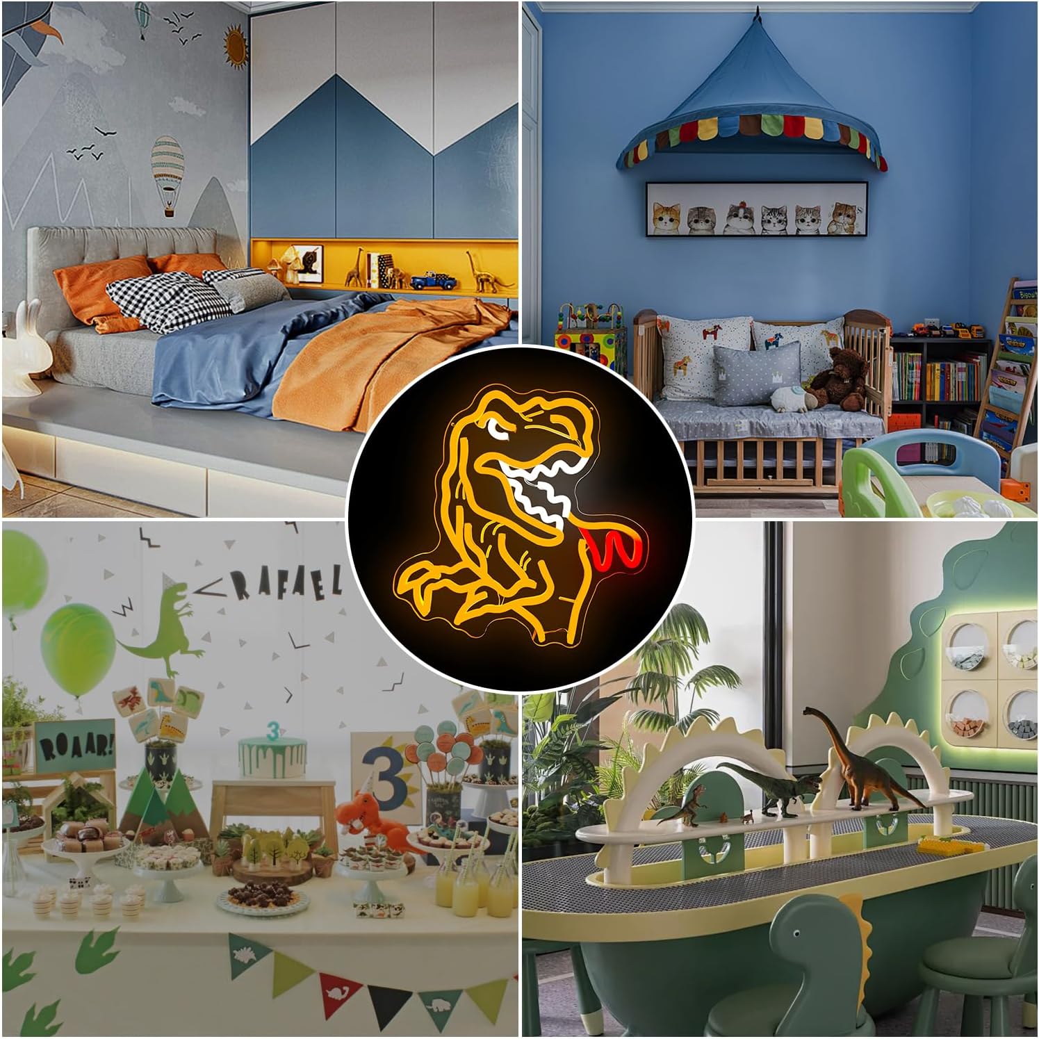 T-Rex dinosaur neon sign for kid’s room