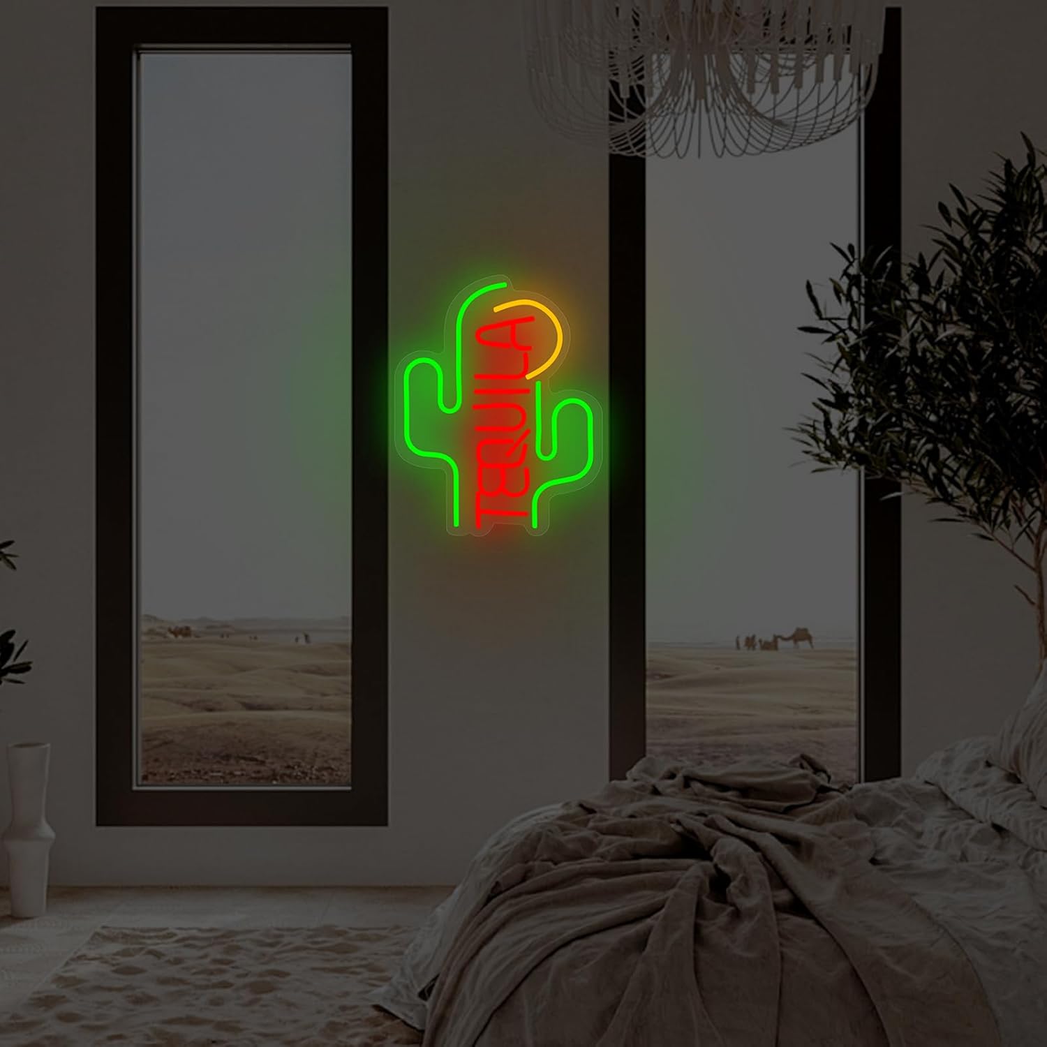 Tequila Cactus Neon Sign – Fun LED Light for Bars, Lounges, and Parties