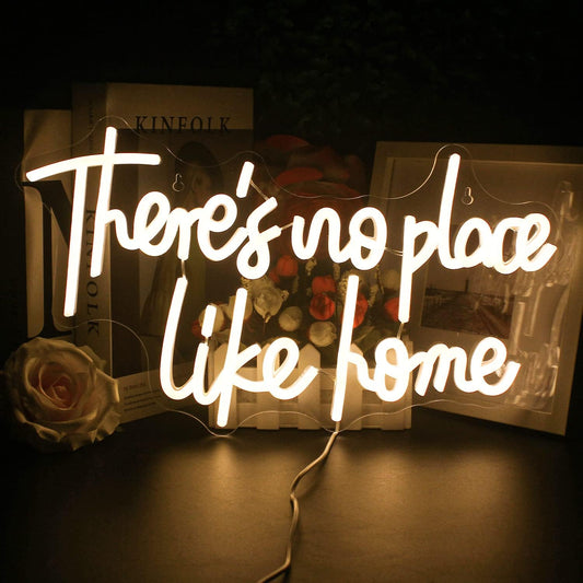 There is No Place Like Home Neon Sign - LED Wall Light for Home Decor, Living Room & Bedroom - Deen neon
